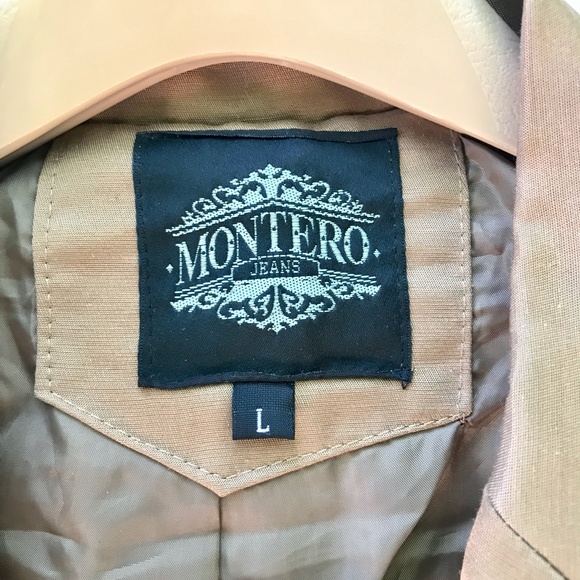 MONTERO—Travel Blazer—Men’s Large—Tan—Slim Profile—Rain Resistant—New With Tags - Picture 4 of 8